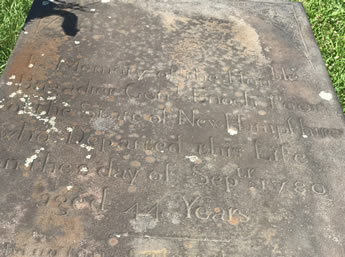 Top Half of Enoch Poor Grave Marker